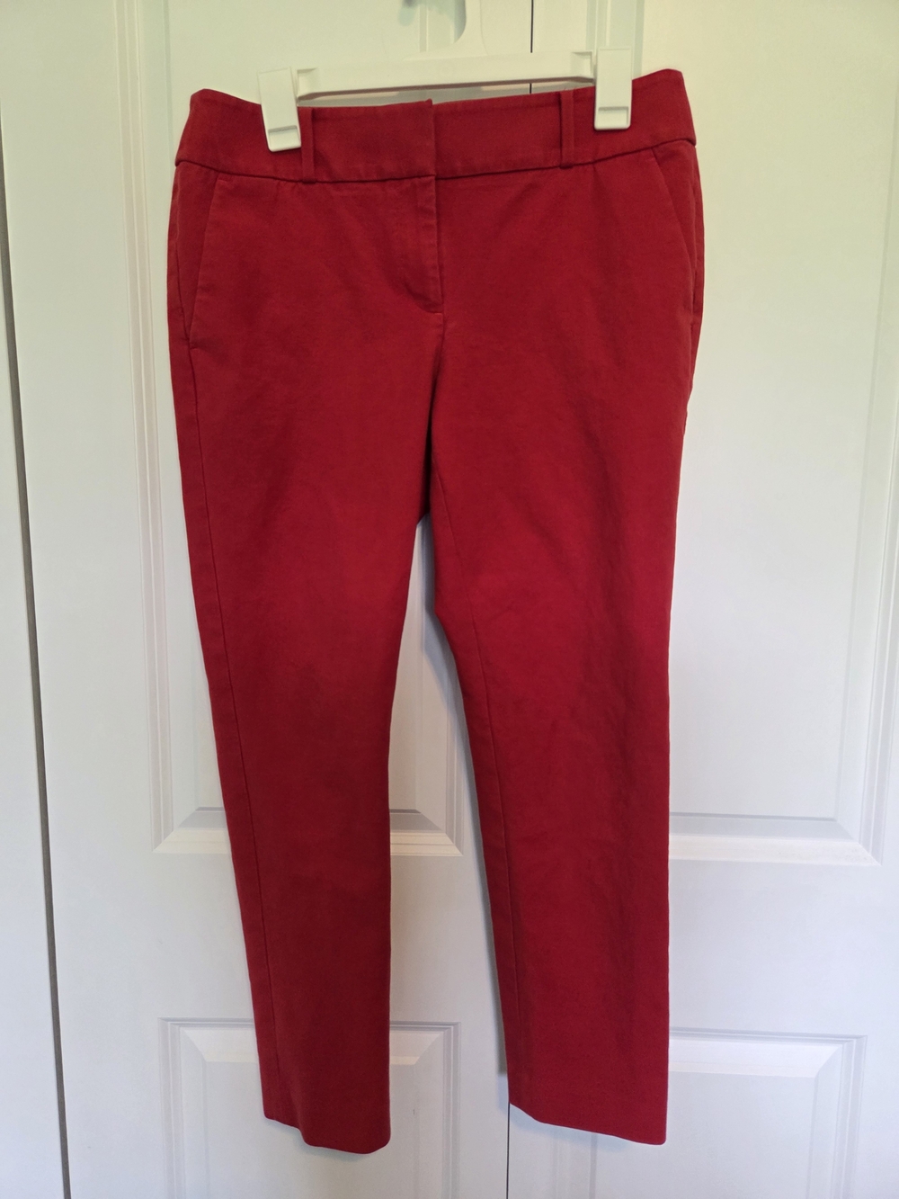 LOFT Bright Red Slim Ankle Pants